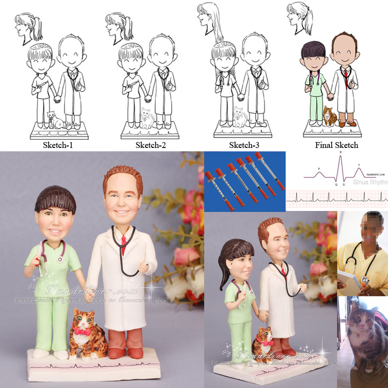 nurse and doctor wedding cake toppers